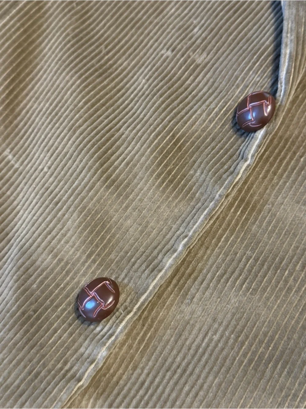 Monsieur Adolfo Men’s Corduroy Blazer 42R Olive Taupe Two-Button Sport Coat
